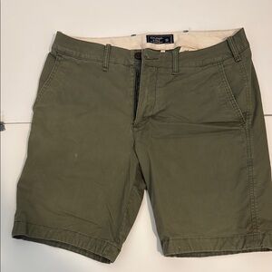 Abercrombie & Fitch Green Flat Front Shorts